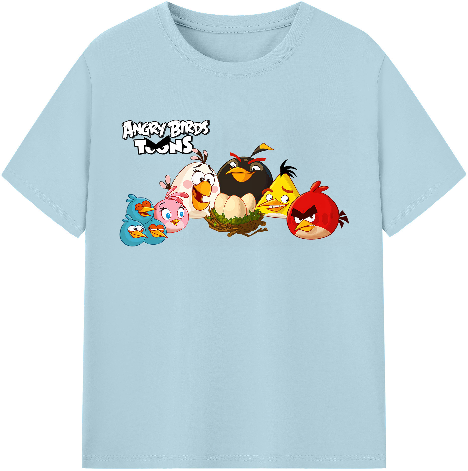 （画像用） Angry Birds アングリーバード 綿100％半袖Tシャツ（フロントプリント）